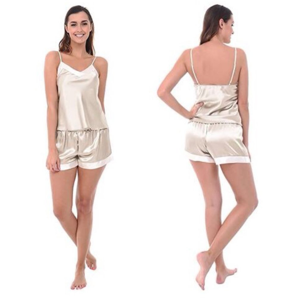 ALEXANDER DEL ROSSA Satin Cami & Shorts Pajama Set - Size M - NWOT